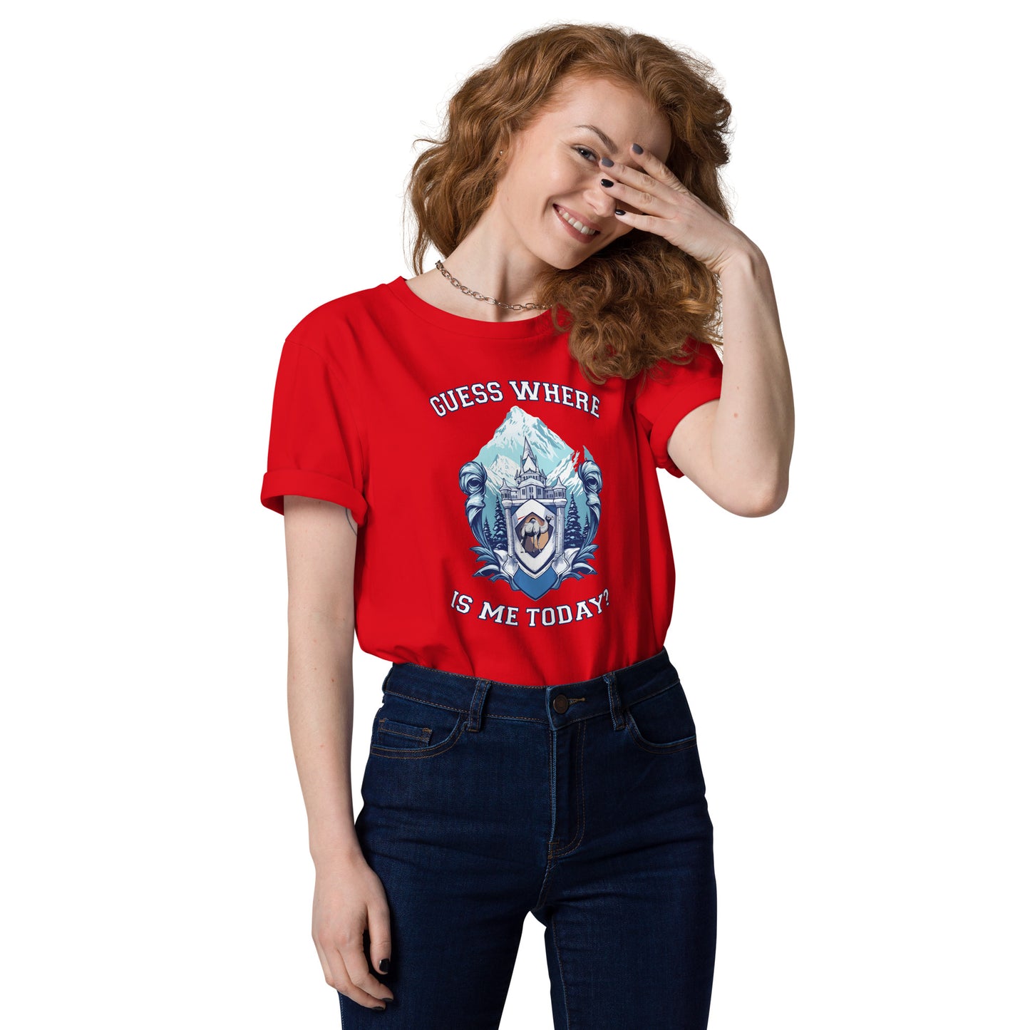 Guess where is me today? - Unisex organic cotton t-shirt